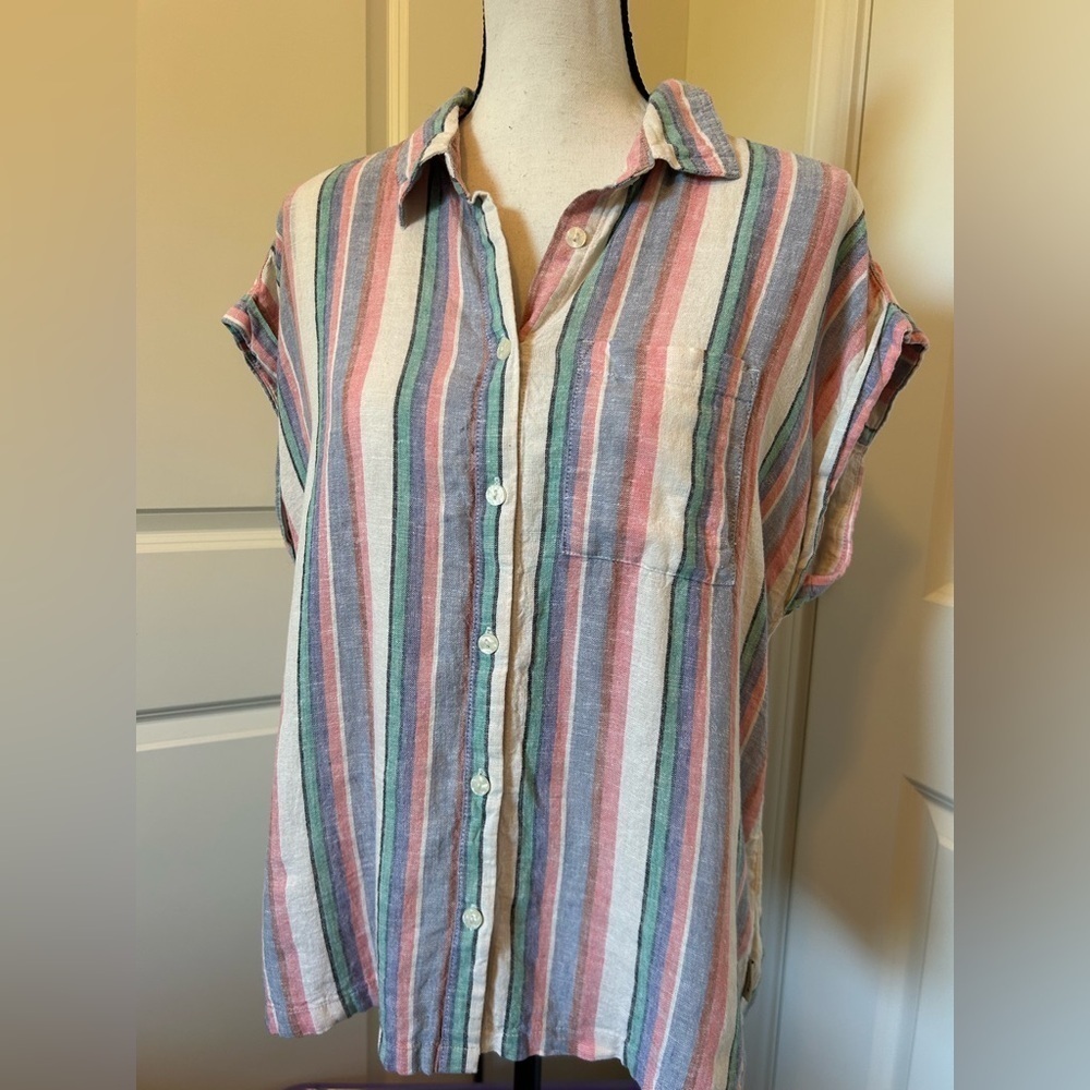 Orvis linen Striped Button-Up Shirt
